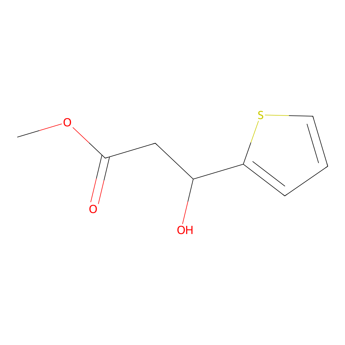 Methyl 3-hydroxy-3-(thiophen-2-yl)propanoate molecular structure, CAS 152402-42-1