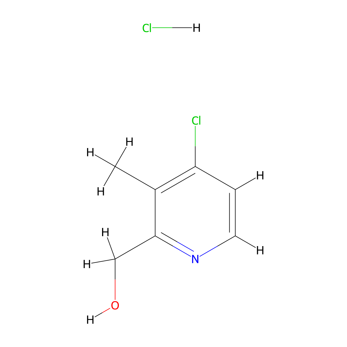 (4-Chloro-3-methyl-2-pyridinyl)methanol hydrochloride molecular structure, CAS 152402-96-5