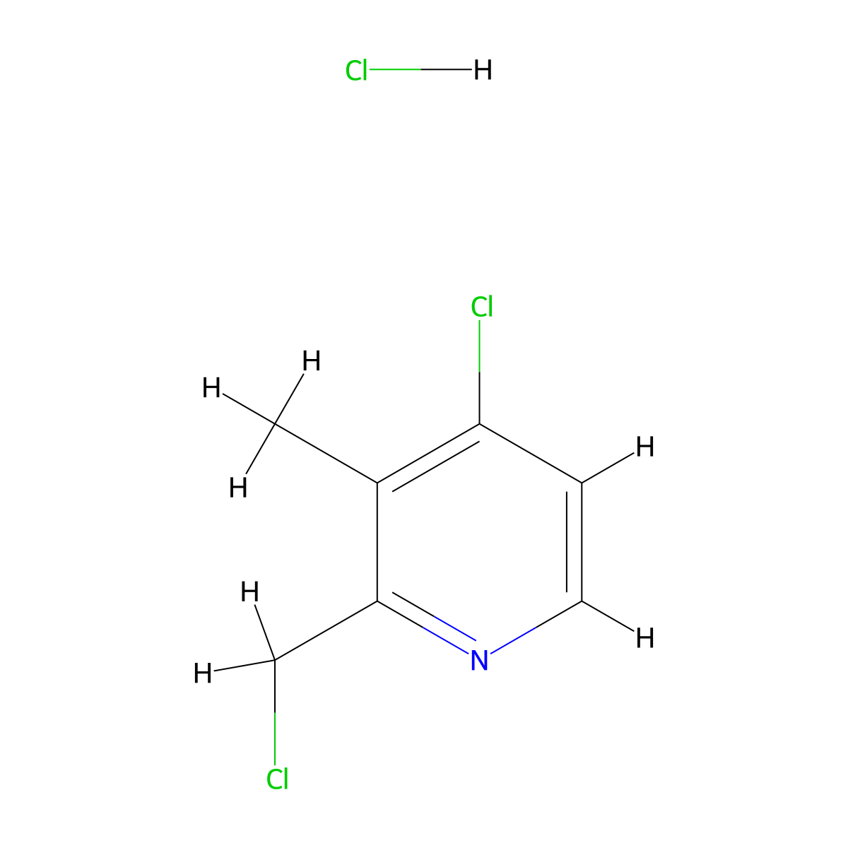 4-Chloro-2-(chloromethyl)-3-methylpyridine hydrochloride molecular structure, CAS 152402-97-6