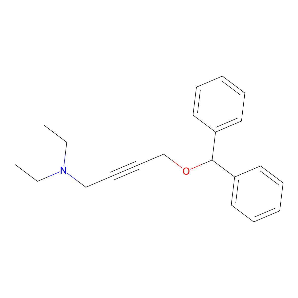 4-benzhydryloxy-N,N-diethylbut-2-yn-1-amine molecular structure, CAS 15241-35-7