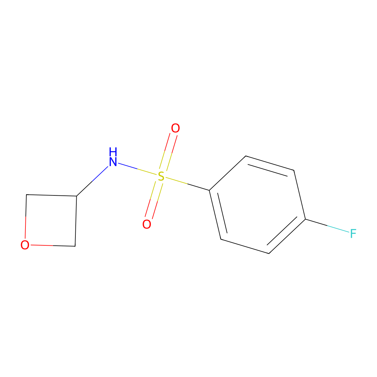 4-Fluoro-N-(oxetan-3-yl)benzenesulfonamide molecular structure, CAS 1524165-88-5
