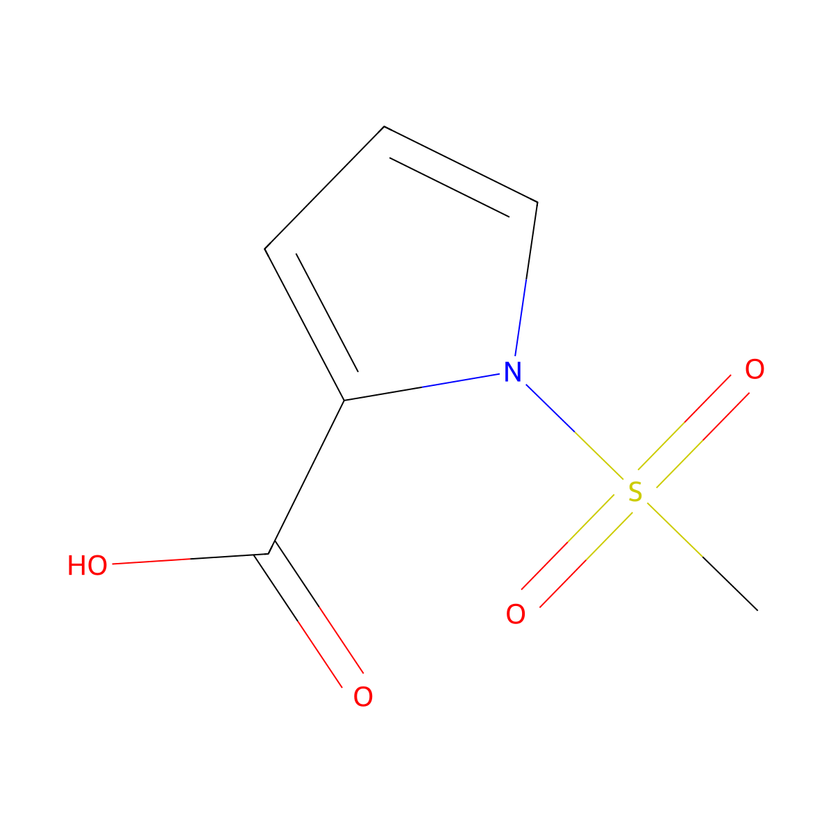 1-(Methylsulfonyl)-1H-pyrrole-2-carboxylic acid molecular structure, CAS 1524175-72-1