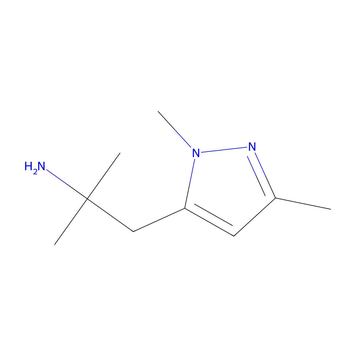 1-(1,3-Dimethyl-1h-pyrazol-5-yl)-2-methylpropan-2-amine molecular structure, CAS 1524180-34-4