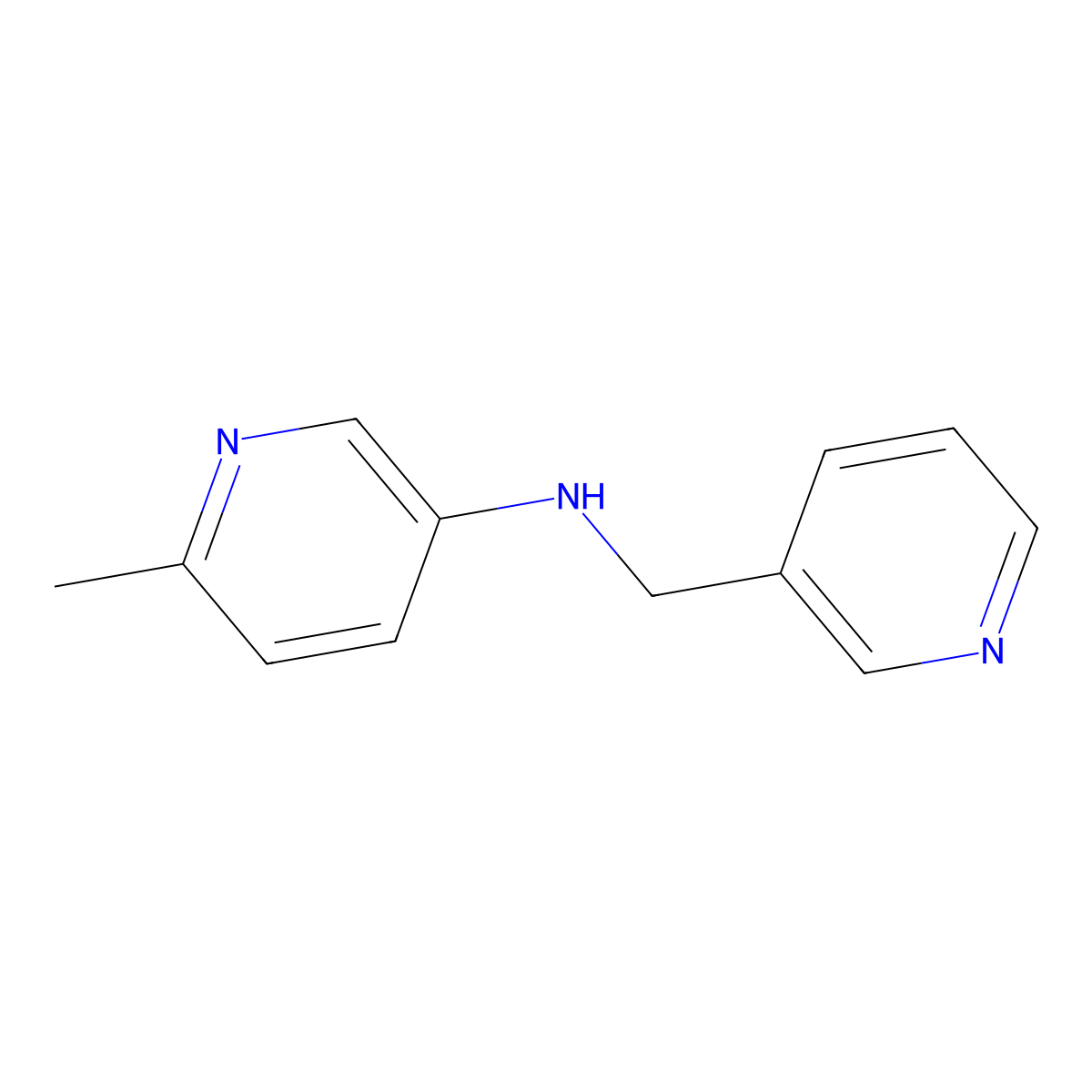 6-methyl-N-[(pyridin-3-yl)methyl]pyridin-3-amine molecular structure, CAS 1524186-36-4