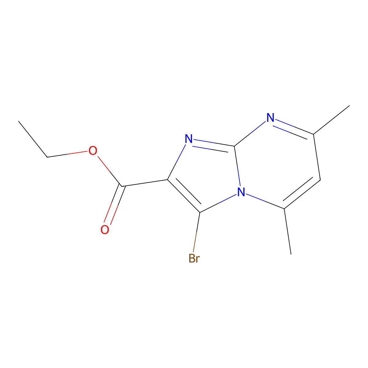 Ethyl 3-bromo-5,7-dimethylimidazo[1,2-a]pyrimidine-2-carboxylate molecular structure, CAS 1524188-84-8