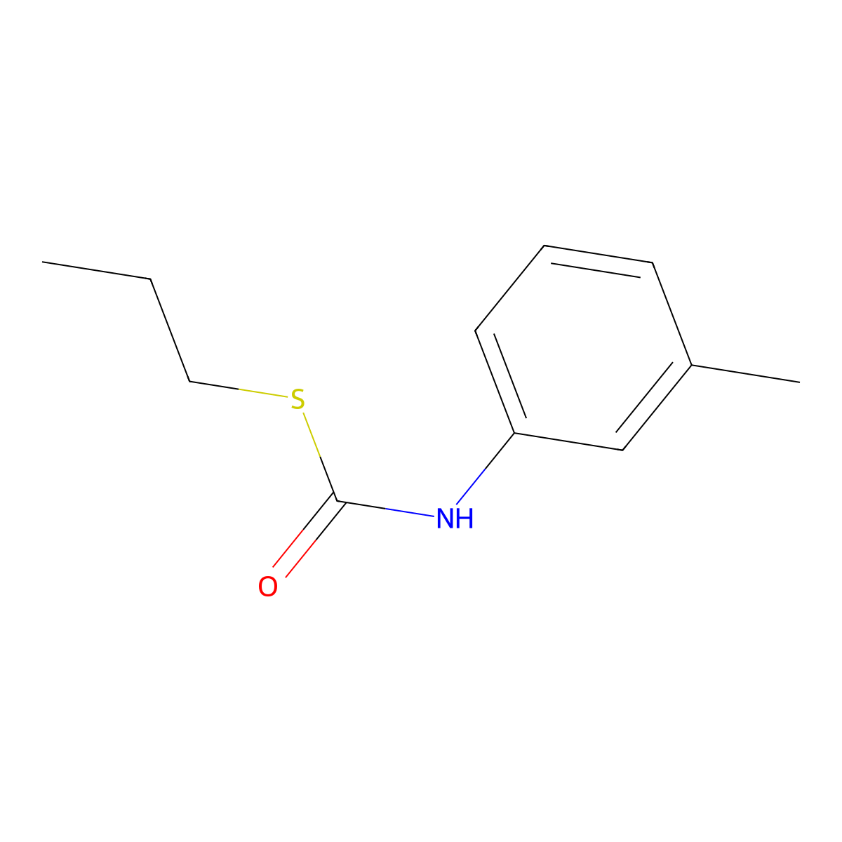 Carbamothioic acid, (3-methylphenyl)-, S-propyl ester molecular structure, CAS 152419-08-4