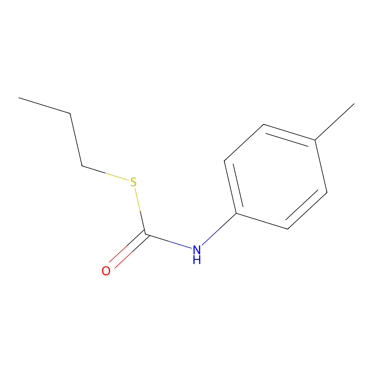Carbamothioic acid, (4-methylphenyl)-, S-propyl ester molecular structure, CAS 152419-10-8