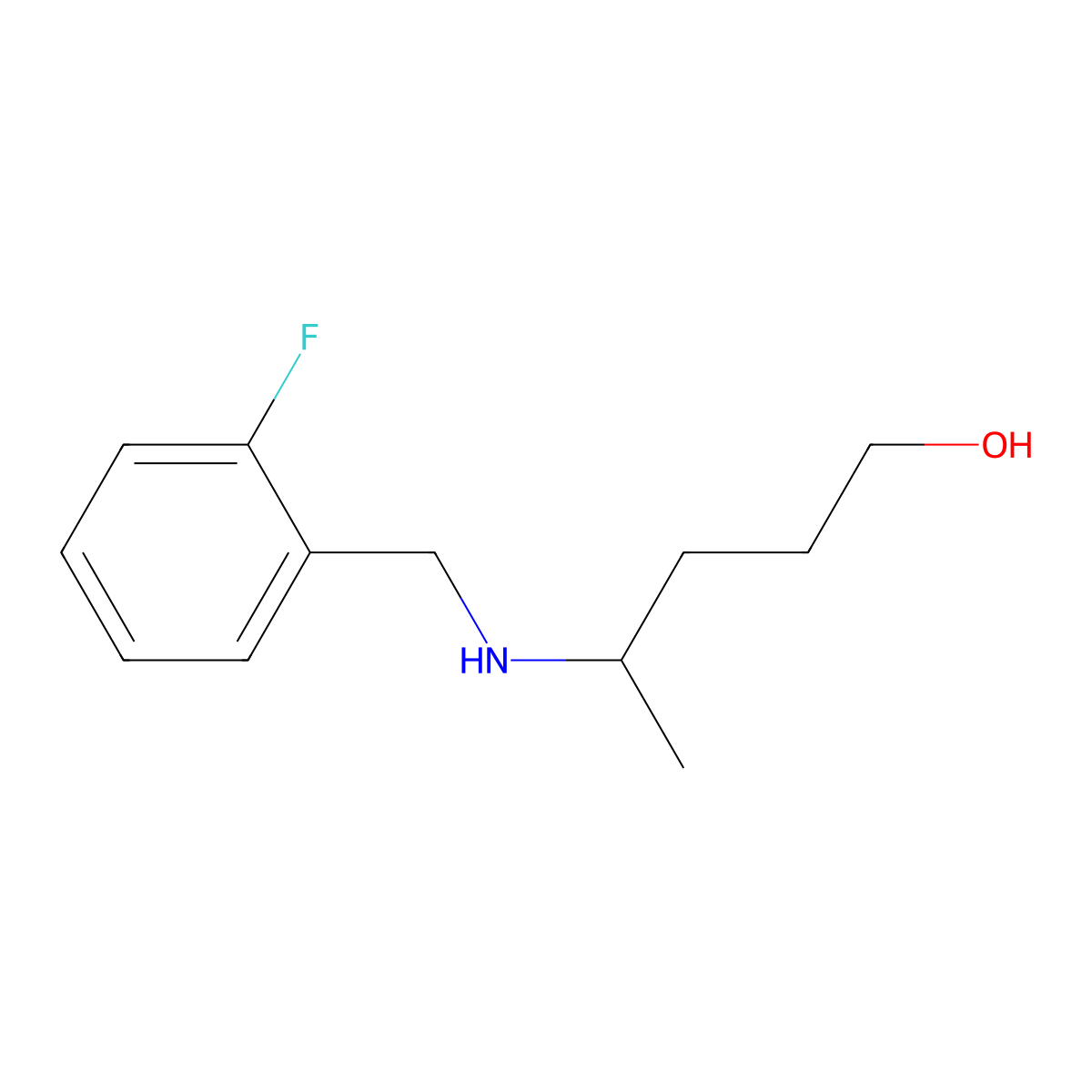 4-{[(2-Fluorophenyl)methyl]amino}pentan-1-ol molecular structure, CAS 1524195-89-8