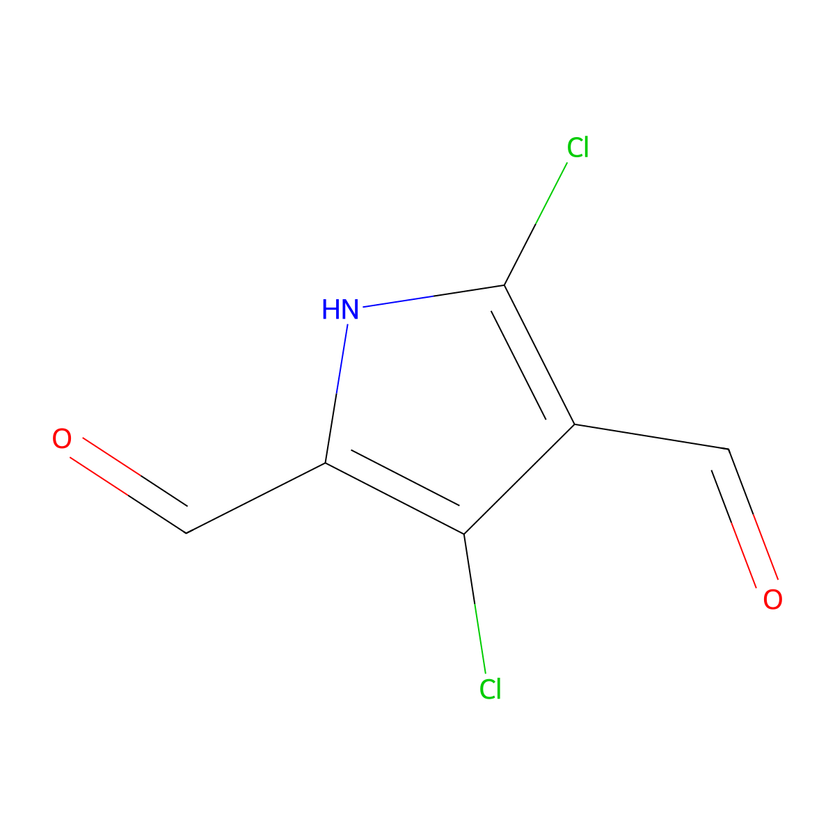 3,5-dichloro-1H-pyrrole-2,4-dicarbaldehyde molecular structure, CAS 152420-76-3
