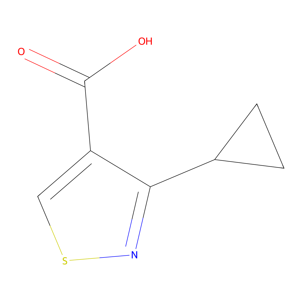 3-Cyclopropylisothiazole-4-carboxylic acid molecular structure, CAS 1524200-46-1