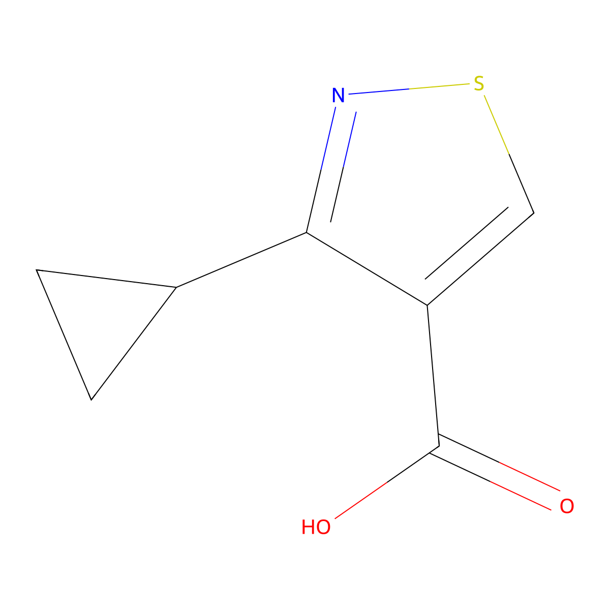 3-Cyclopropylisothiazole-4-carboxylic acid molecular structure, CAS 1524200-46-1