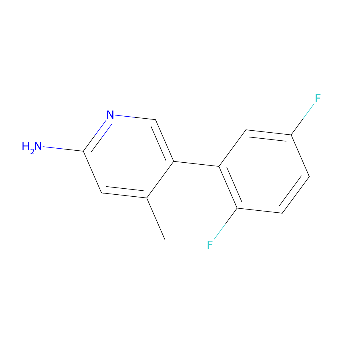5-(2,5-Difluorophenyl)-4-methyl-2-pyridinamine molecular structure, CAS 1524207-10-0