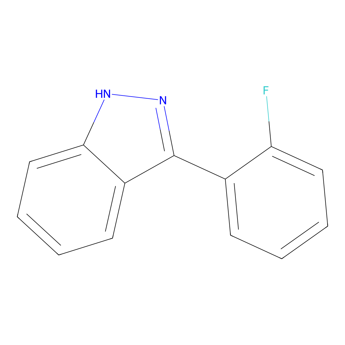 3-(2-fluorophenyl)-1H-indazole molecular structure, CAS 1524223-86-6