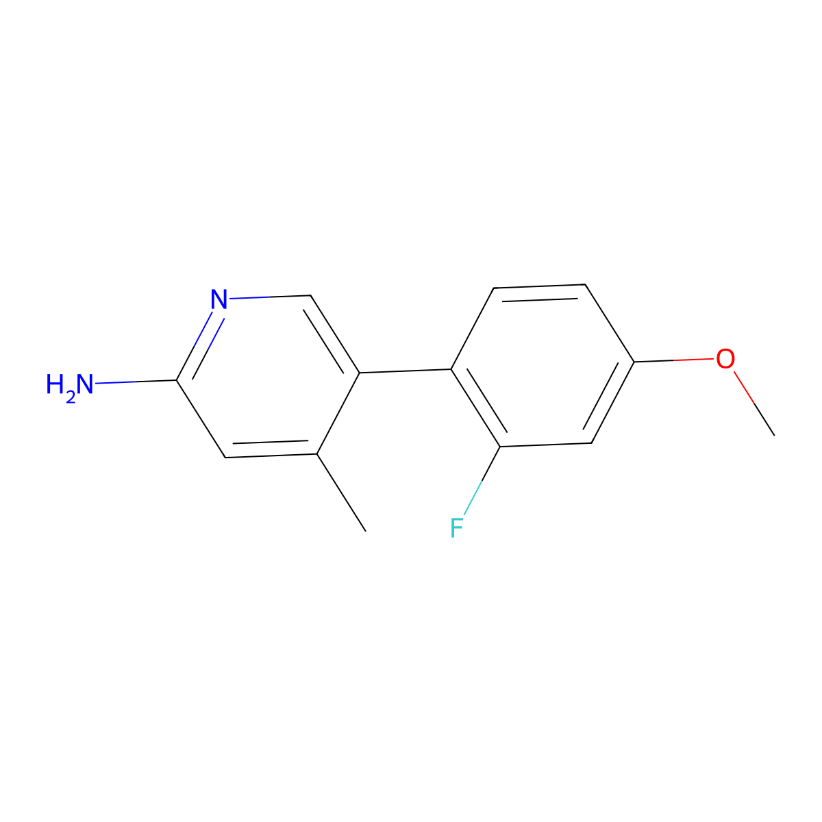 5-(2-Fluoro-4-methoxyphenyl)-4-methyl-2-pyridinamine molecular structure, CAS 1524230-14-5