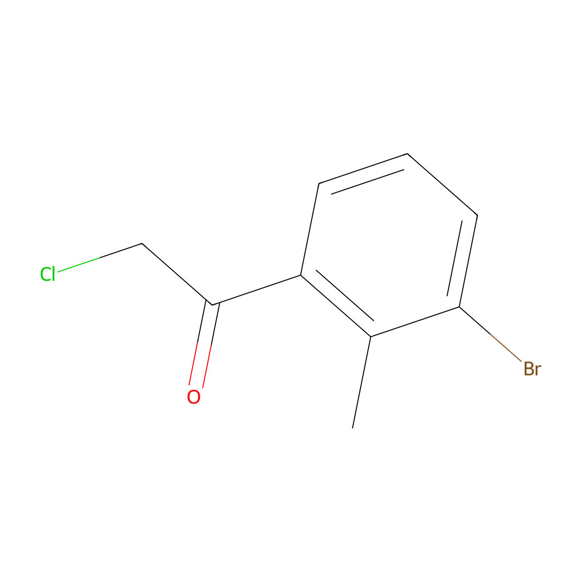 1-(3-Bromo-2-methylphenyl)-2-chloroethan-1-one molecular structure, CAS 1524237-60-2