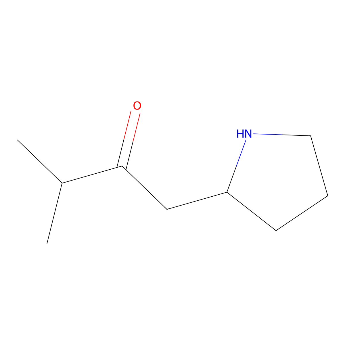 3-Methyl-1-(pyrrolidin-2-YL)butan-2-one molecular structure, CAS 1524240-83-2