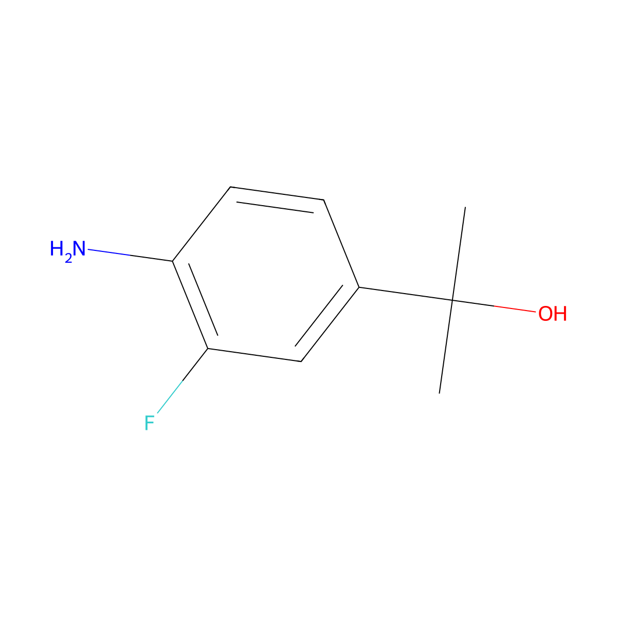2-(4-Amino-3-fluorophenyl)propan-2-ol molecular structure, CAS 1524245-55-3