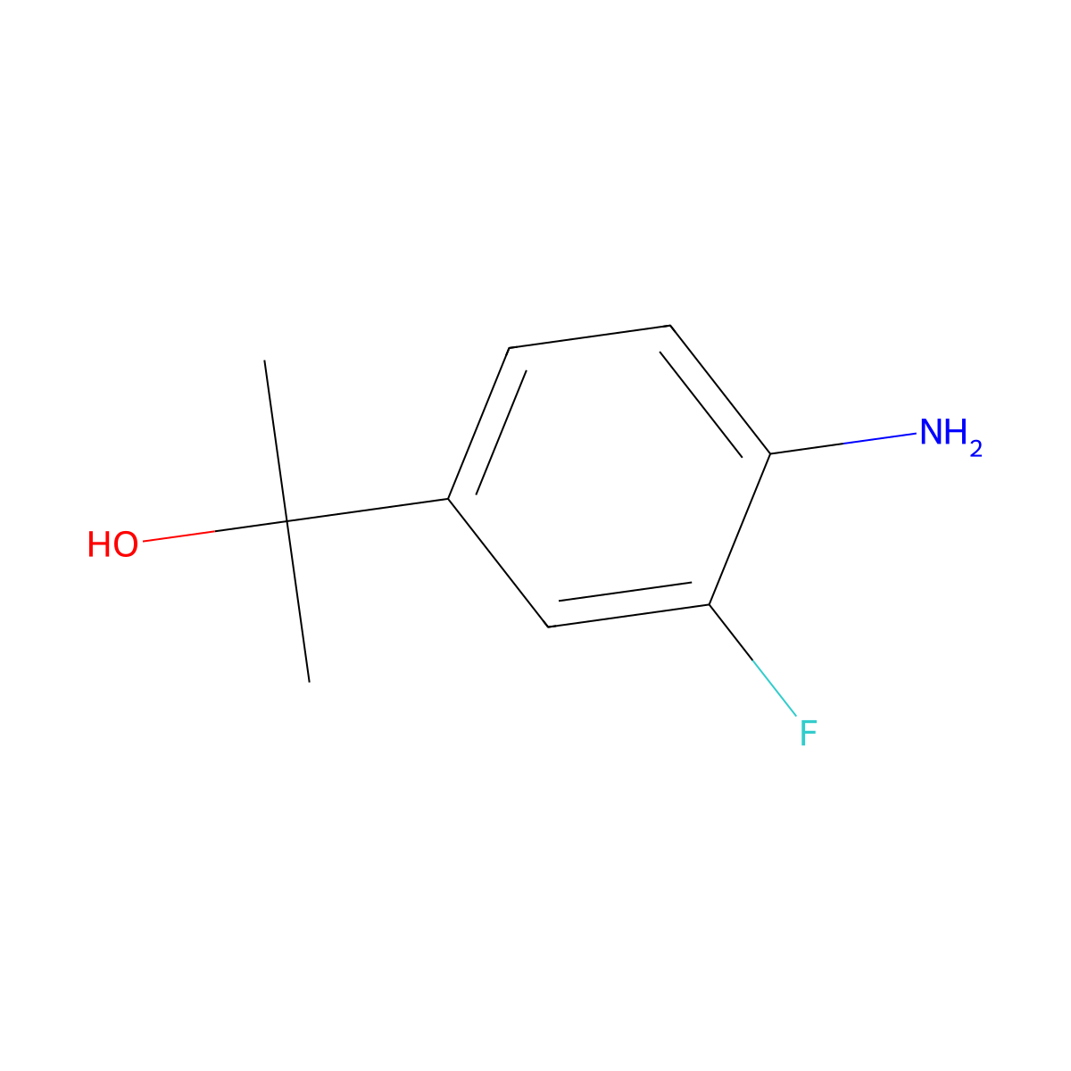 2-(4-Amino-3-fluorophenyl)propan-2-ol molecular structure, CAS 1524245-55-3