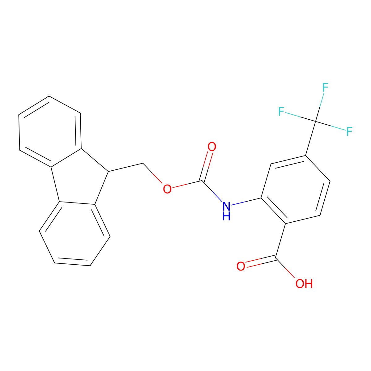 2-((((9h-Fluoren-9-yl)methoxy)carbonyl)amino)-4-(trifluoromethyl)benzoic acid molecular structure, CAS 1524248-93-8