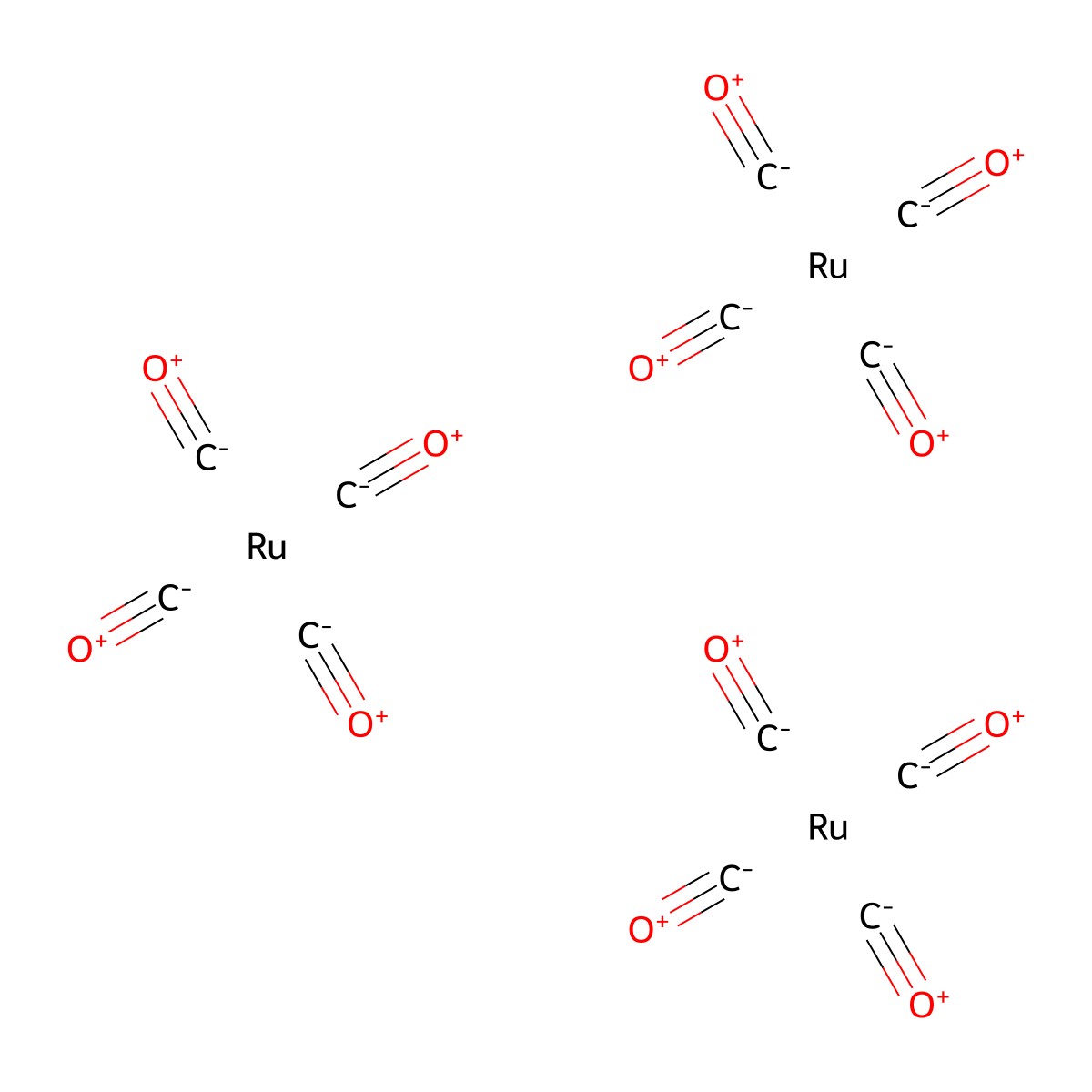 Triruthenium dodecacarbonyl molecular structure, CAS 15243-33-1
