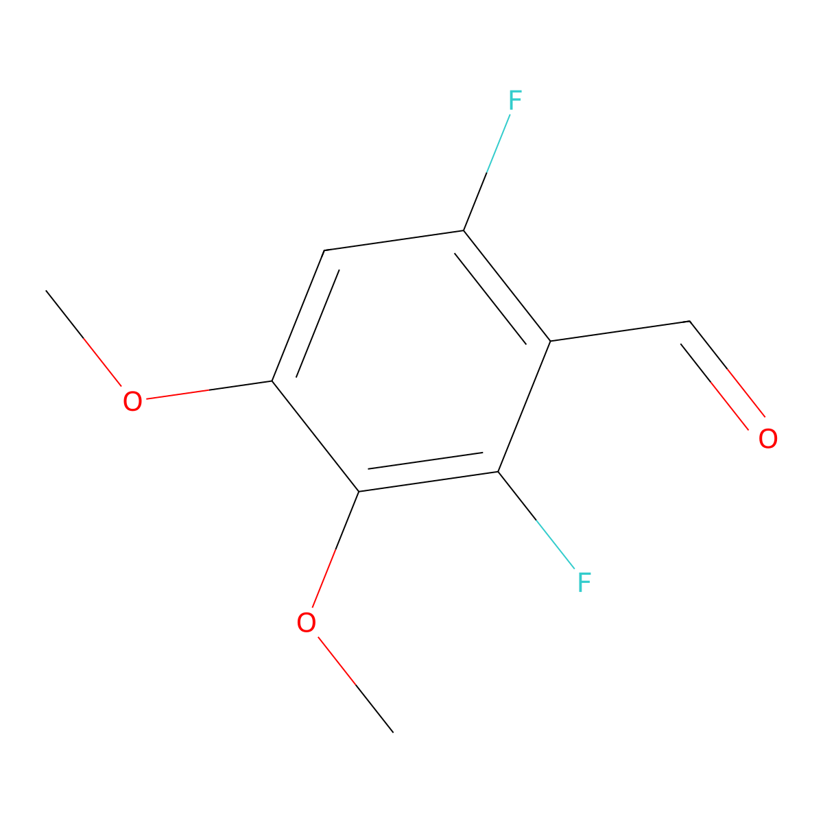2,6-Difluoro-3,4-dimethoxybenzaldehyde molecular structure, CAS 152434-99-6
