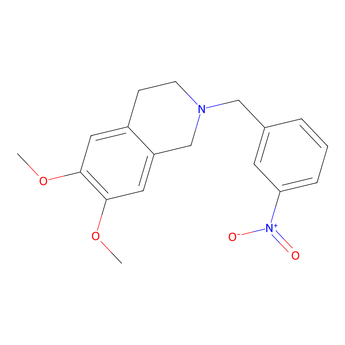 6,7-dimethoxy-2-[(3-nitrophenyl)methyl]-3,4-dihydro-1H-isoquinoline molecular structure, CAS 152436-73-2