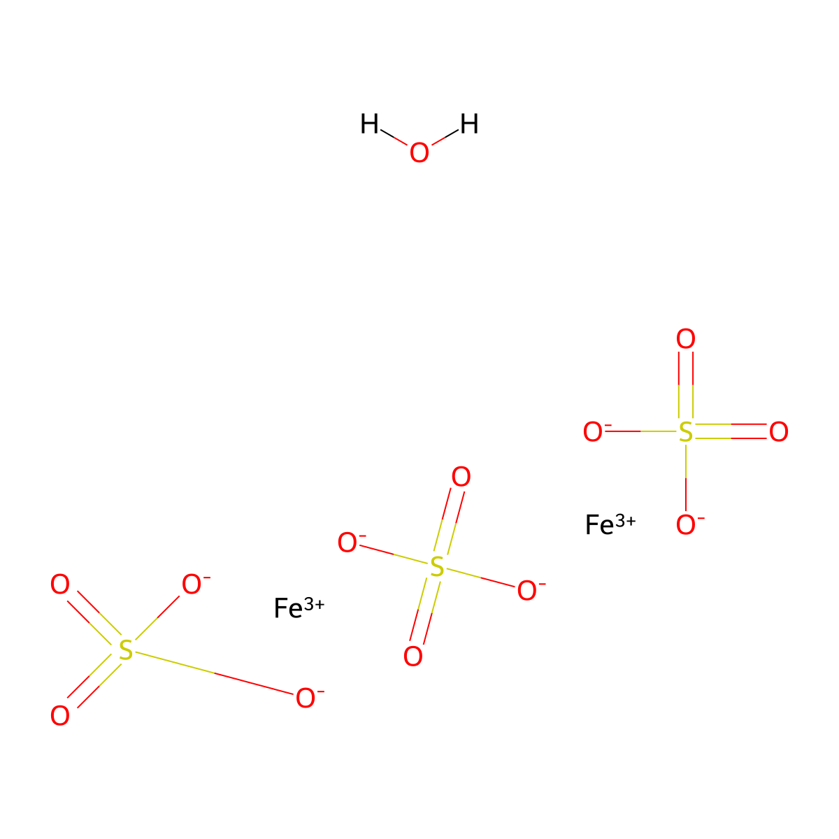 Ferric sulfate hydrate molecular structure, CAS 15244-10-7