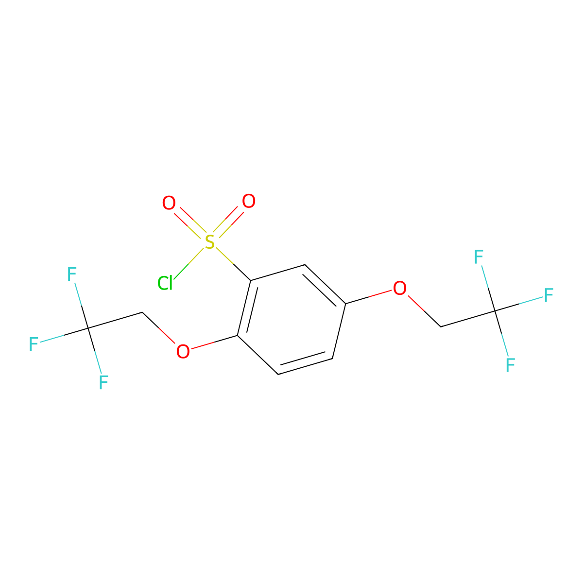 2,5-Bis(2,2,2-trifluoroethoxy)benzene-1-sulfonyl chloride molecular structure, CAS 152457-95-9