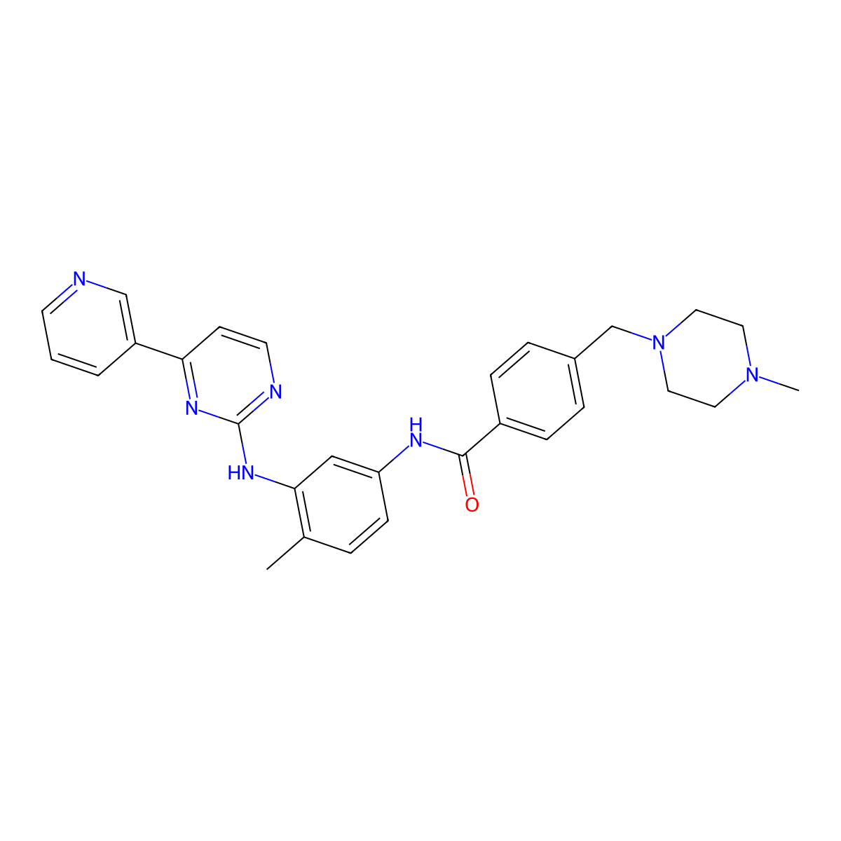 Imatinib molecular structure, CAS 152459-95-5