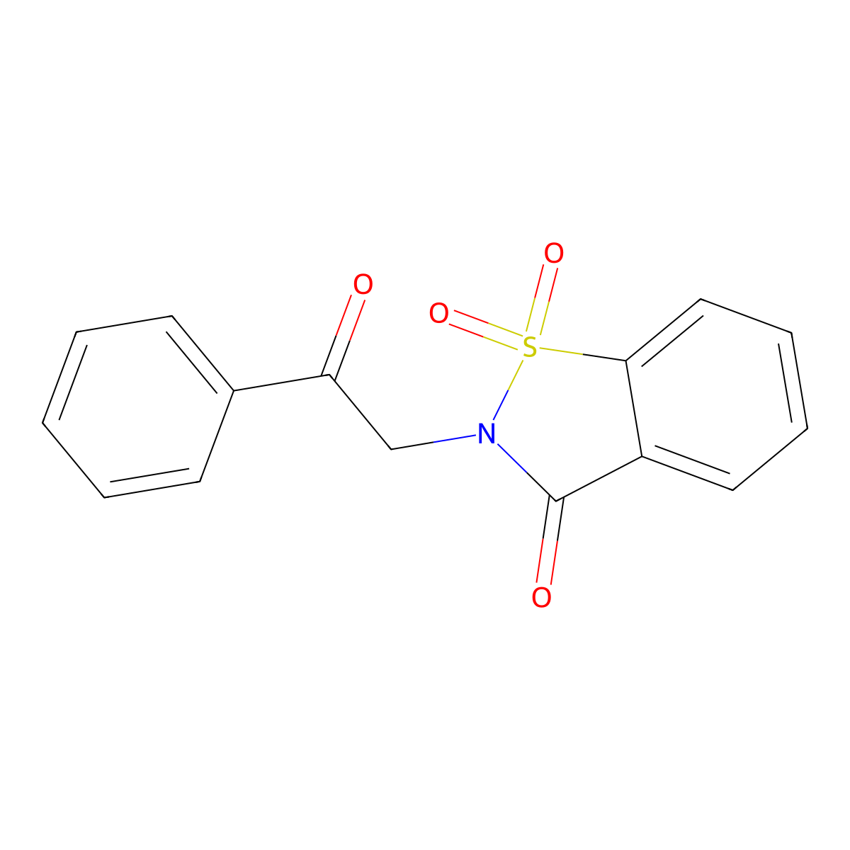 1,1-Dioxo-2-phenacyl-1,2-benzothiazol-3-one molecular structure, CAS 15246-95-4