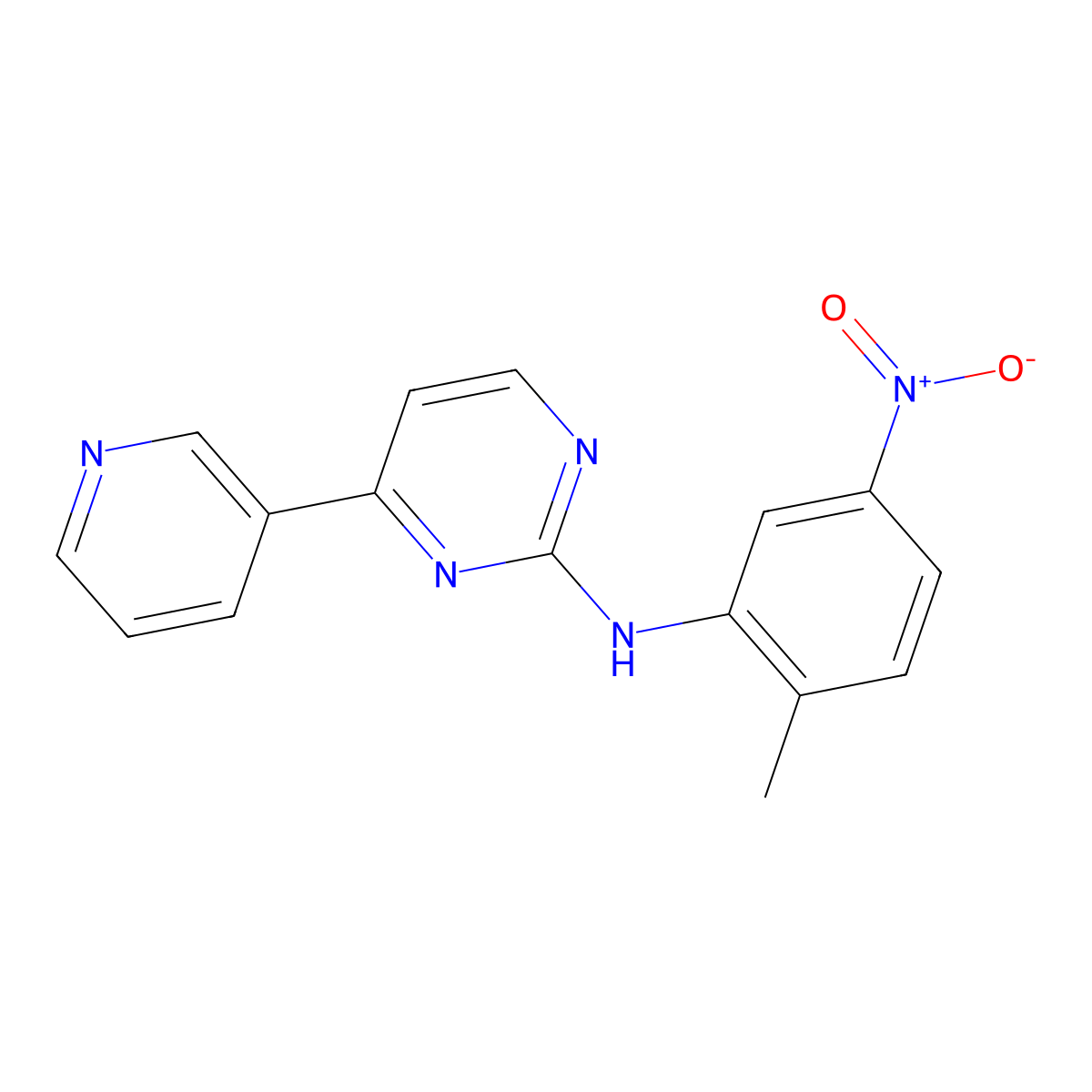 2-(2-Methyl-5-nitroanilino)-4-(3-pyridyl)pyrimidine molecular structure, CAS 152460-09-8