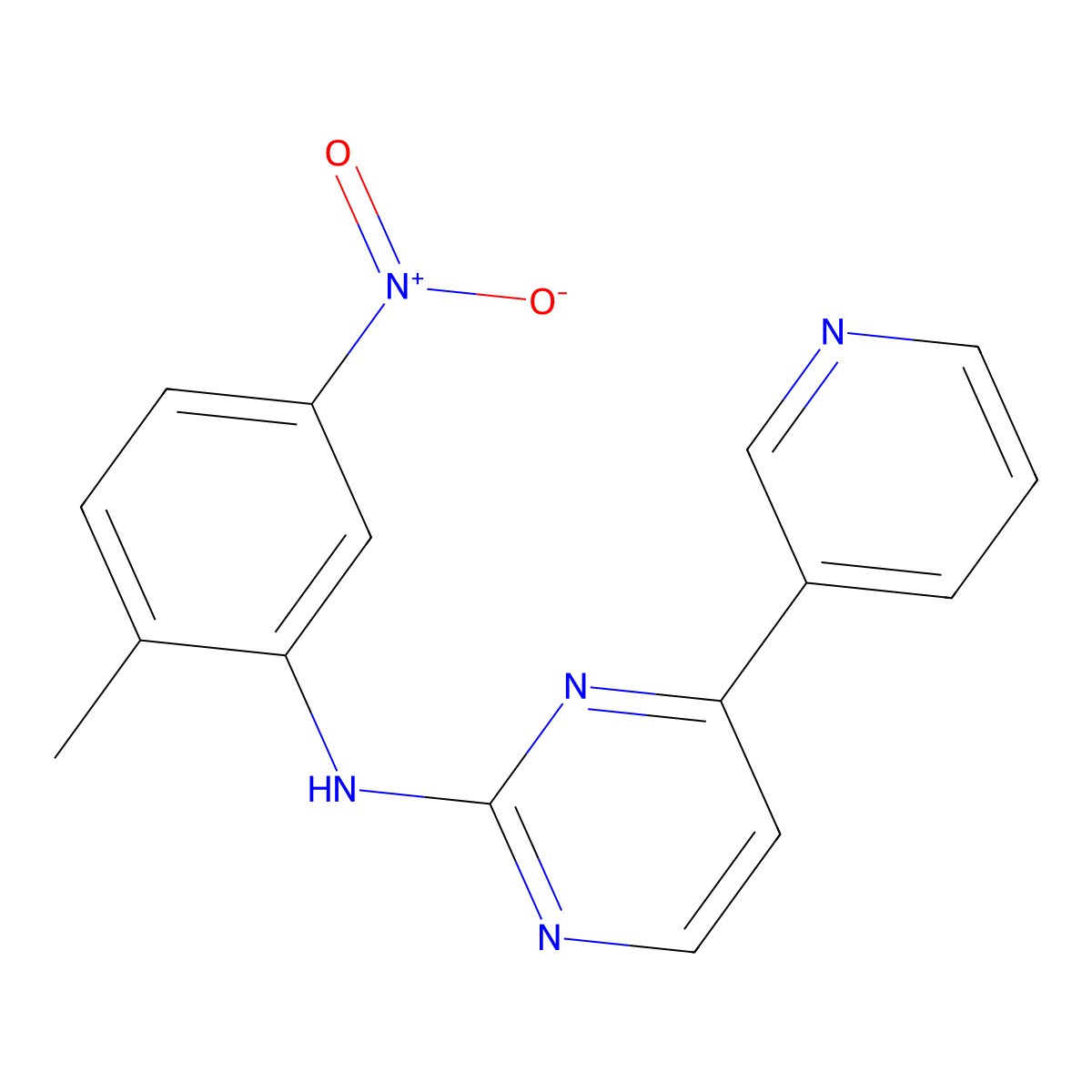 2-(2-Methyl-5-nitroanilino)-4-(3-pyridyl)pyrimidine molecular structure, CAS 152460-09-8