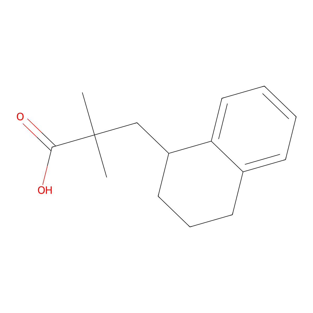 2,2-Dimethyl-3-(1,2,3,4-tetrahydronaphthalen-1-yl)propanoic acid molecular structure, CAS 152466-77-8