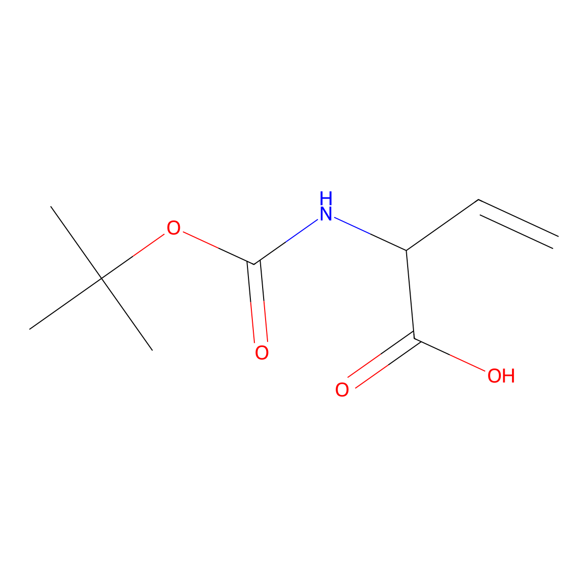 (R)-2-((tert-Butoxycarbonyl)amino)but-3-enoic acid molecular structure, CAS 152468-91-2
