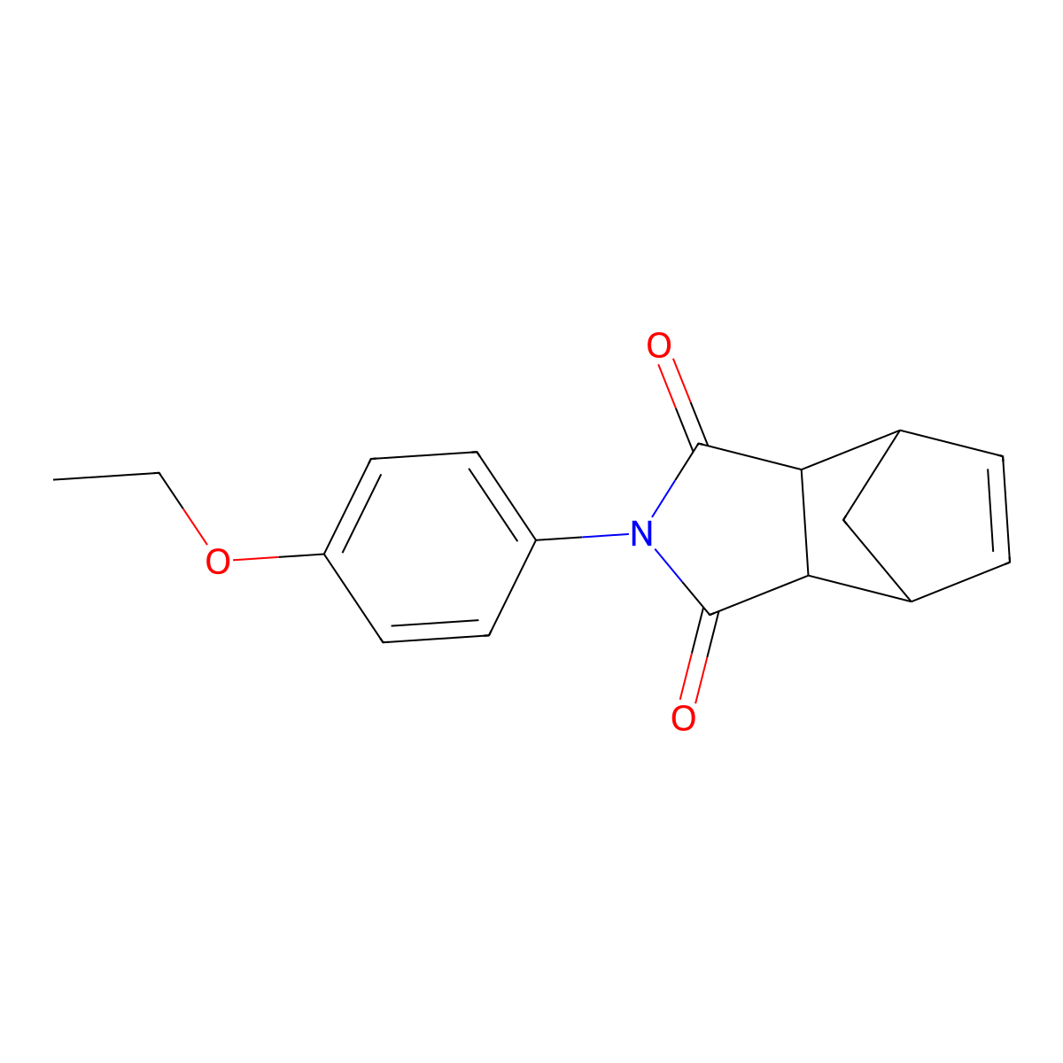 2-(4-Ethoxyphenyl)-3a,4,7,7a-tetrahydro-1H-4,7-methanoisoindole-1,3(2H)-dione molecular structure, CAS 15247-36-6