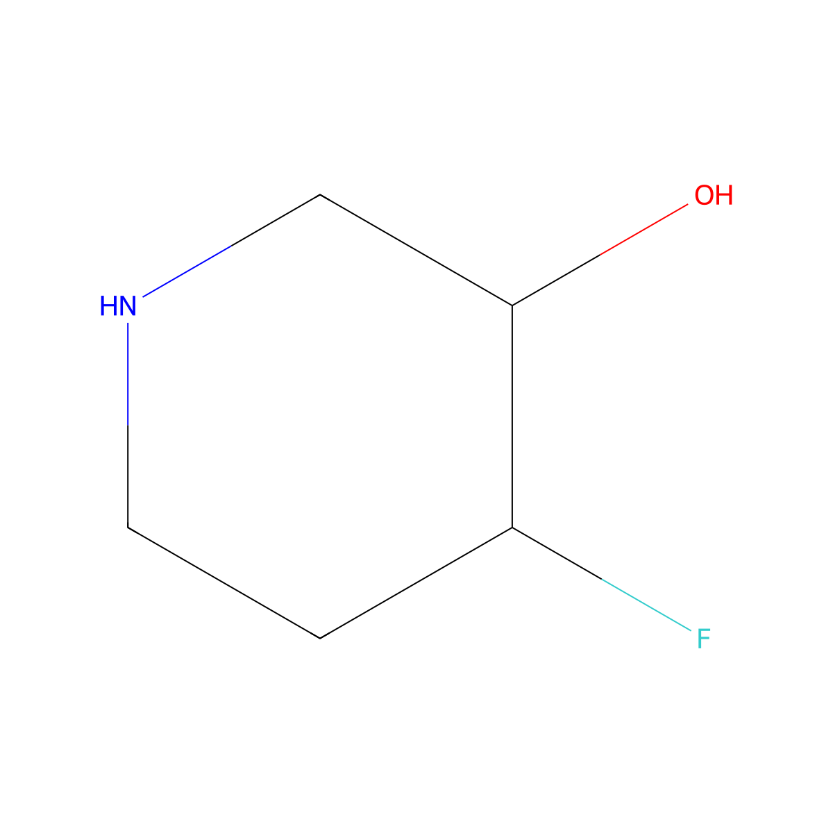 trans-4-Fluoro-3-piperidinol molecular structure, CAS 1524707-67-2