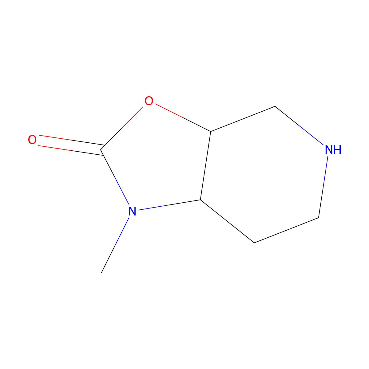 (3aR,7aS)-1-Methyl-3a,4,5,6,7,7a-hexahydrooxazolo[5,4-c]pyridin-2-one molecular structure, CAS 1524707-82-1