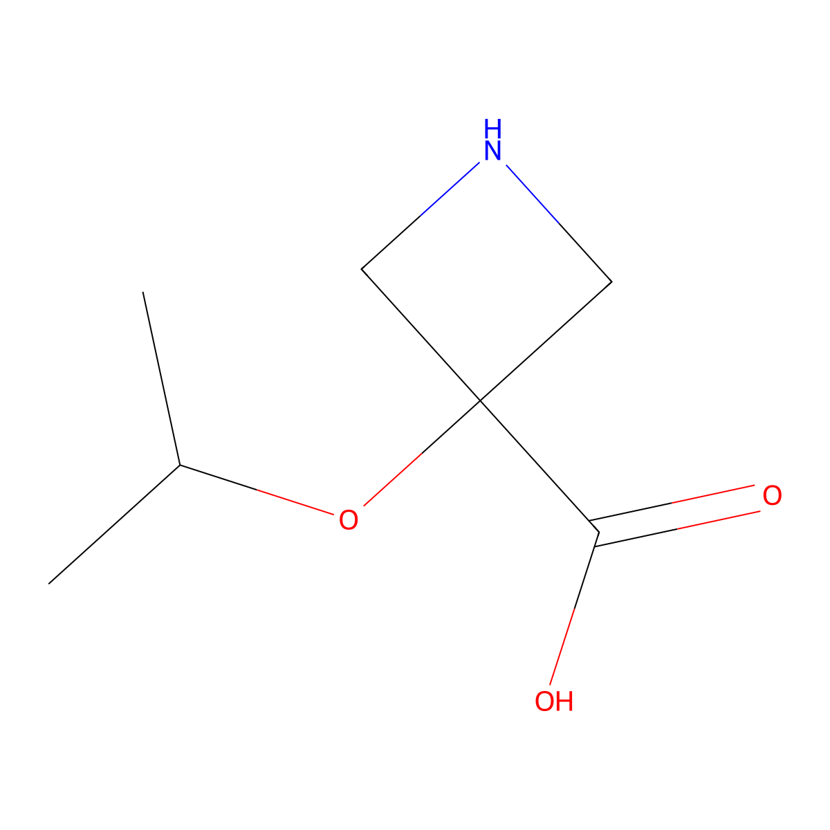 3-Isopropoxyazetidine-3-carboxylic acid molecular structure, CAS 1524708-15-3