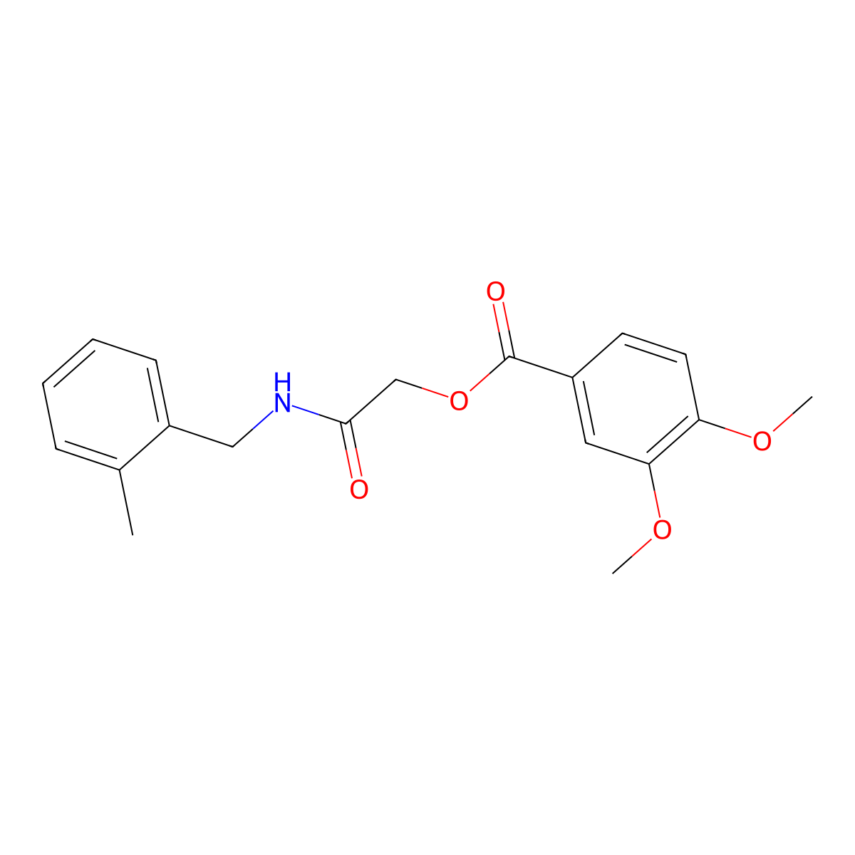 [2-[(2-Methylphenyl)methylamino]-2-oxoethyl] 3,4-dimethoxybenzoate molecular structure, CAS 1524716-70-8
