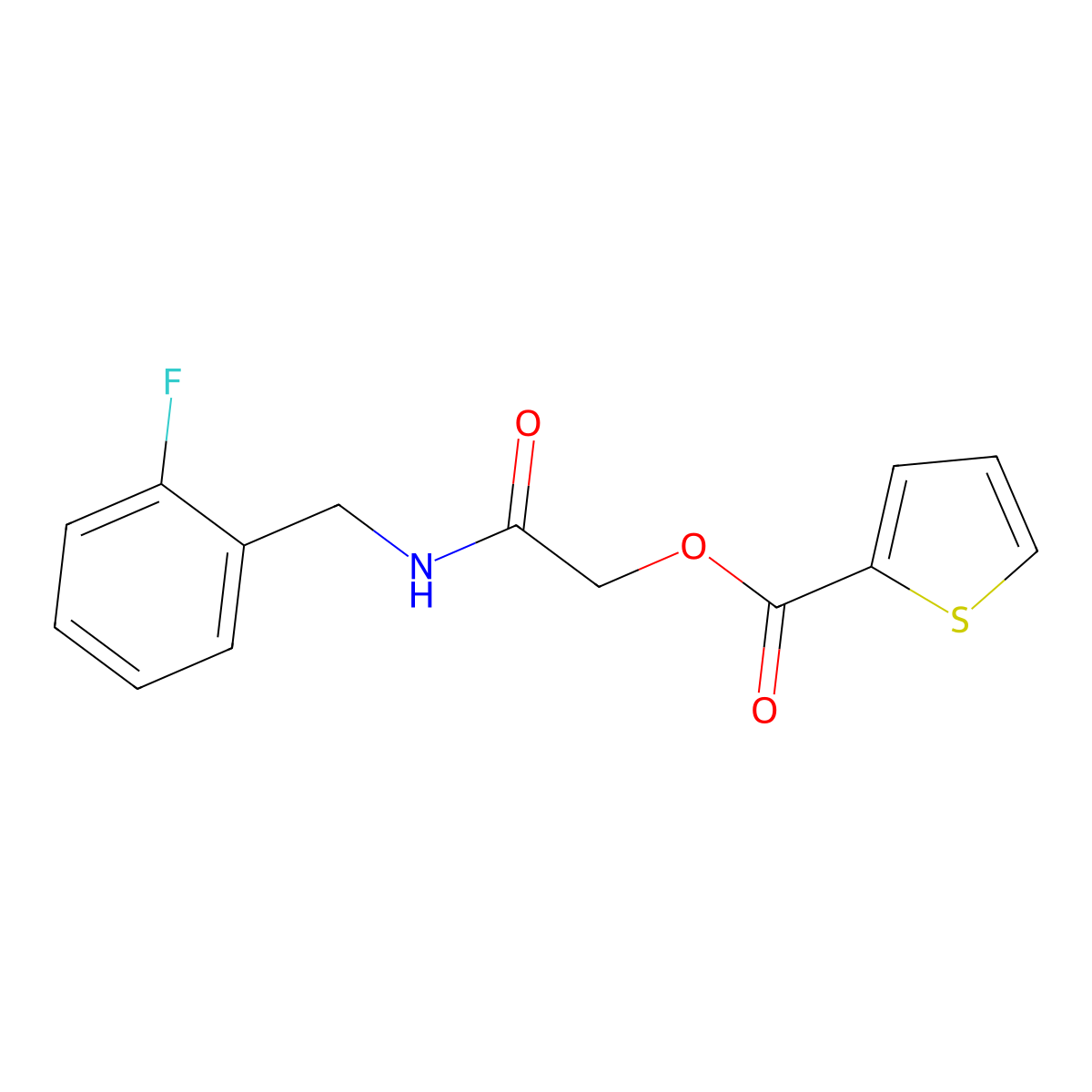 [2-[(2-Fluorophenyl)methylamino]-2-oxoethyl] thiophene-2-carboxylate molecular structure, CAS 1524717-02-9