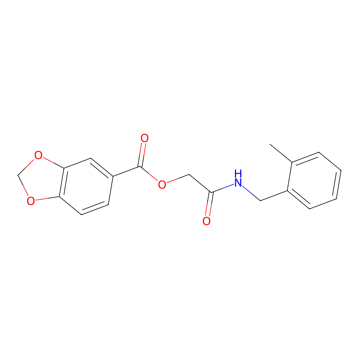 [2-[(2-Methylphenyl)methylamino]-2-oxoethyl] 1,3-benzodioxole-5-carboxylate molecular structure, CAS 1524717-09-6