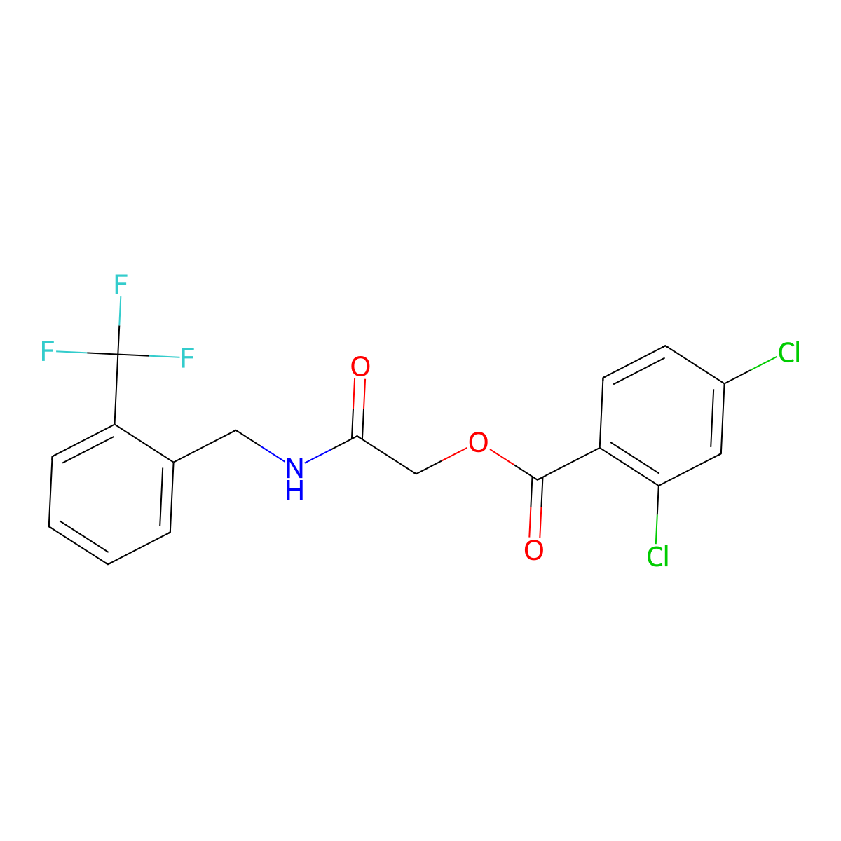 ({[2-(Trifluoromethyl)phenyl]methyl}carbamoyl)methyl 2,4-dichlorobenzoate molecular structure, CAS 1524717-10-9