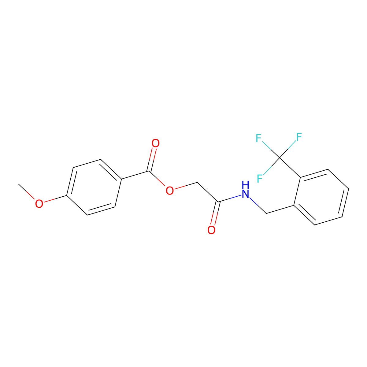 ({[2-(Trifluoromethyl)phenyl]methyl}carbamoyl)methyl 4-methoxybenzoate molecular structure, CAS 1524717-55-2