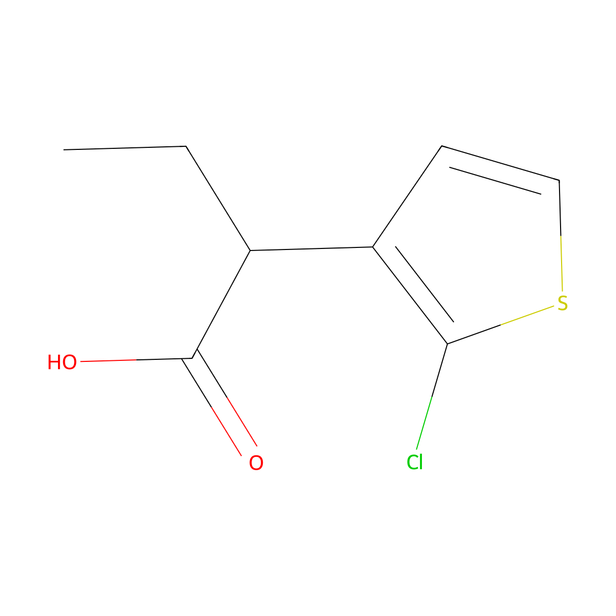 2-(2-Chlorothiophen-3-yl)butanoic acid molecular structure, CAS 1524719-88-7