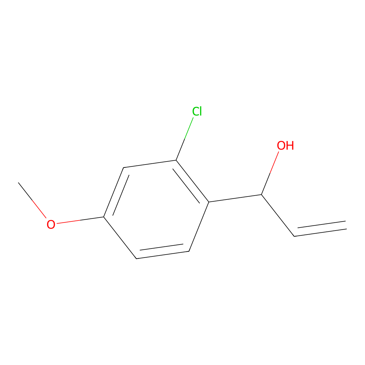 1-(2-Chloro-4-methoxyphenyl)prop-2-en-1-ol molecular structure, CAS 1524727-86-3