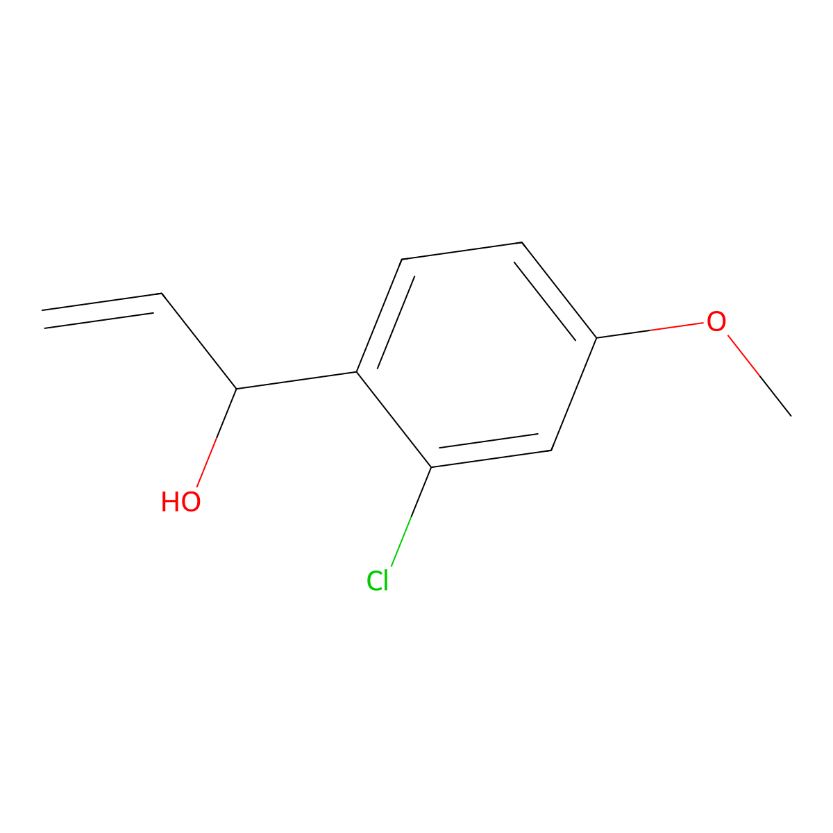 1-(2-Chloro-4-methoxyphenyl)prop-2-en-1-ol molecular structure, CAS 1524727-86-3