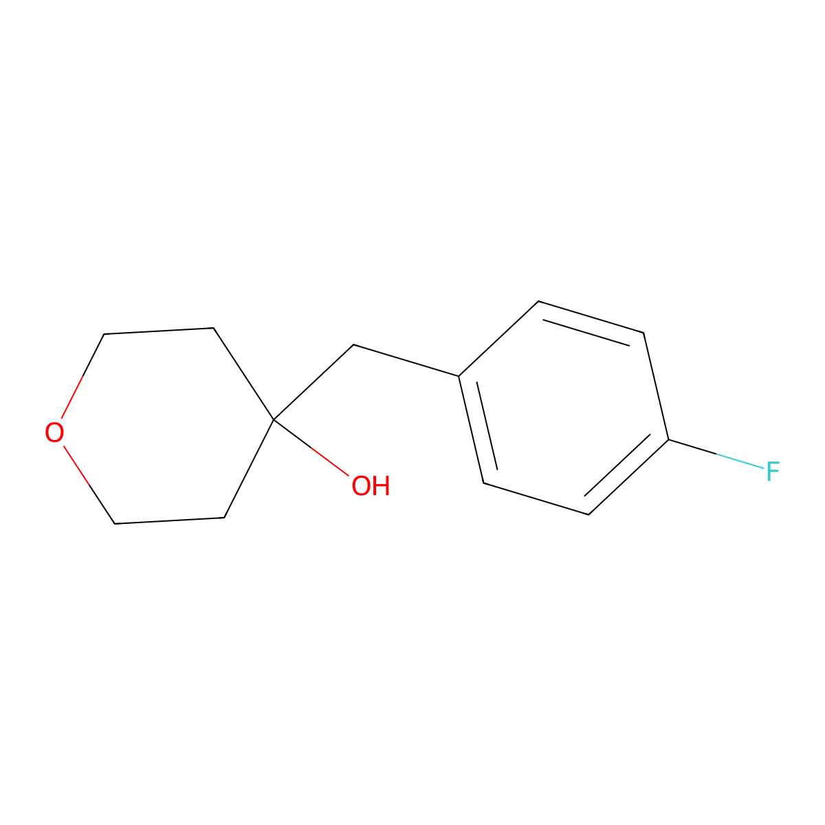 4-[(4-Fluorophenyl)methyl]oxan-4-ol molecular structure, CAS 1524731-69-8