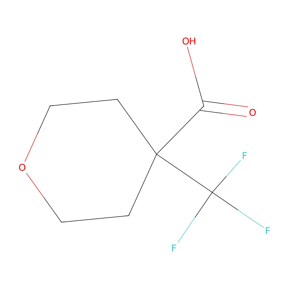 4-(Trifluoromethyl)oxane-4-carboxylic acid molecular structure, CAS 1524761-14-5