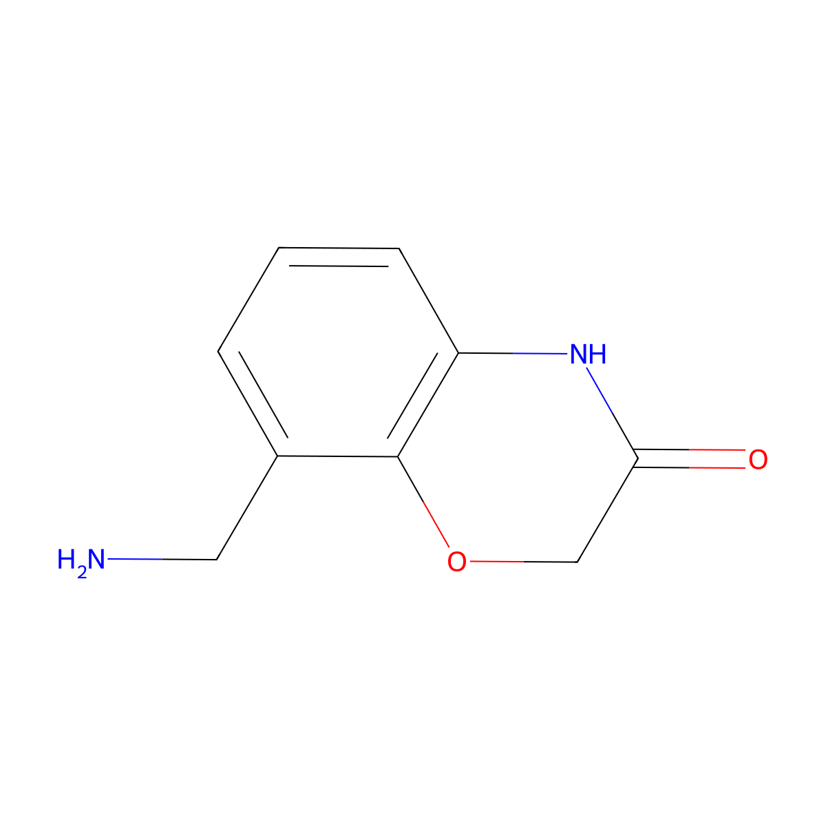 8-(aminomethyl)-3,4-dihydro-2H-1,4-benzoxazin-3-one molecular structure, CAS 1524846-12-5