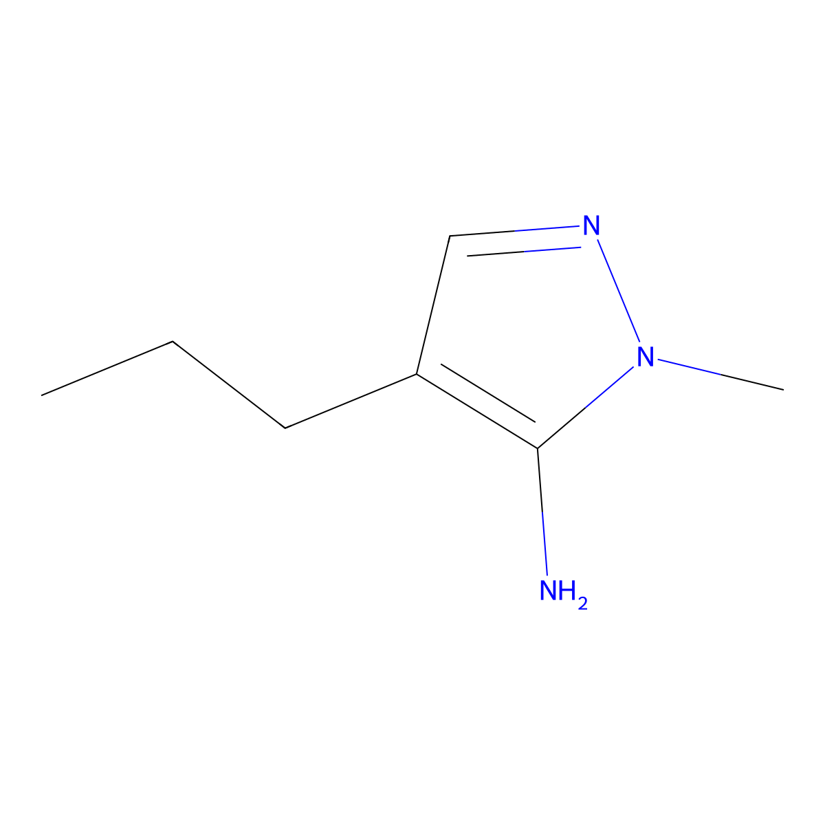 1-Methyl-4-propyl-1H-pyrazol-5-amine molecular structure, CAS 1524868-46-9